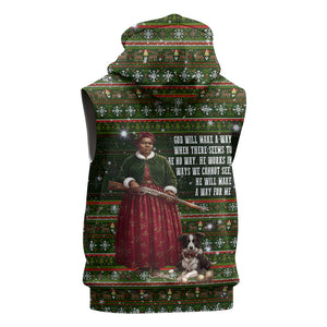 Stagecoach Mary Fields Christmas Sleeveless Zip Hoodie Old West Pioneer Vintage Holiday Art