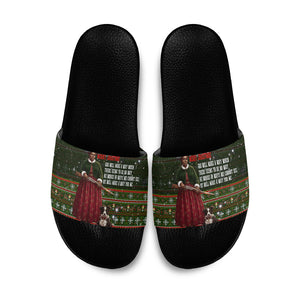 Stagecoach Mary Fields Christmas Slide Sandals Old West Pioneer Vintage Holiday Art
