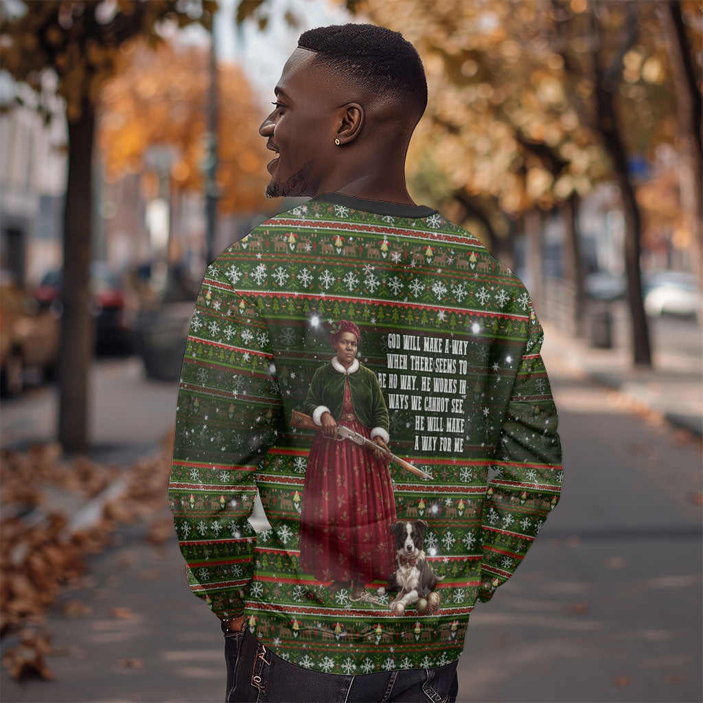 Stagecoach Mary Fields Christmas Sweatshirt Old West Pioneer Vintage Holiday Art