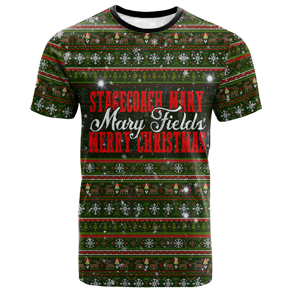 Stagecoach Mary Fields Christmas T shirt Old West Pioneer Vintage Holiday Art