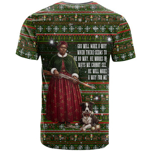 Stagecoach Mary Fields Christmas T shirt Old West Pioneer Vintage Holiday Art