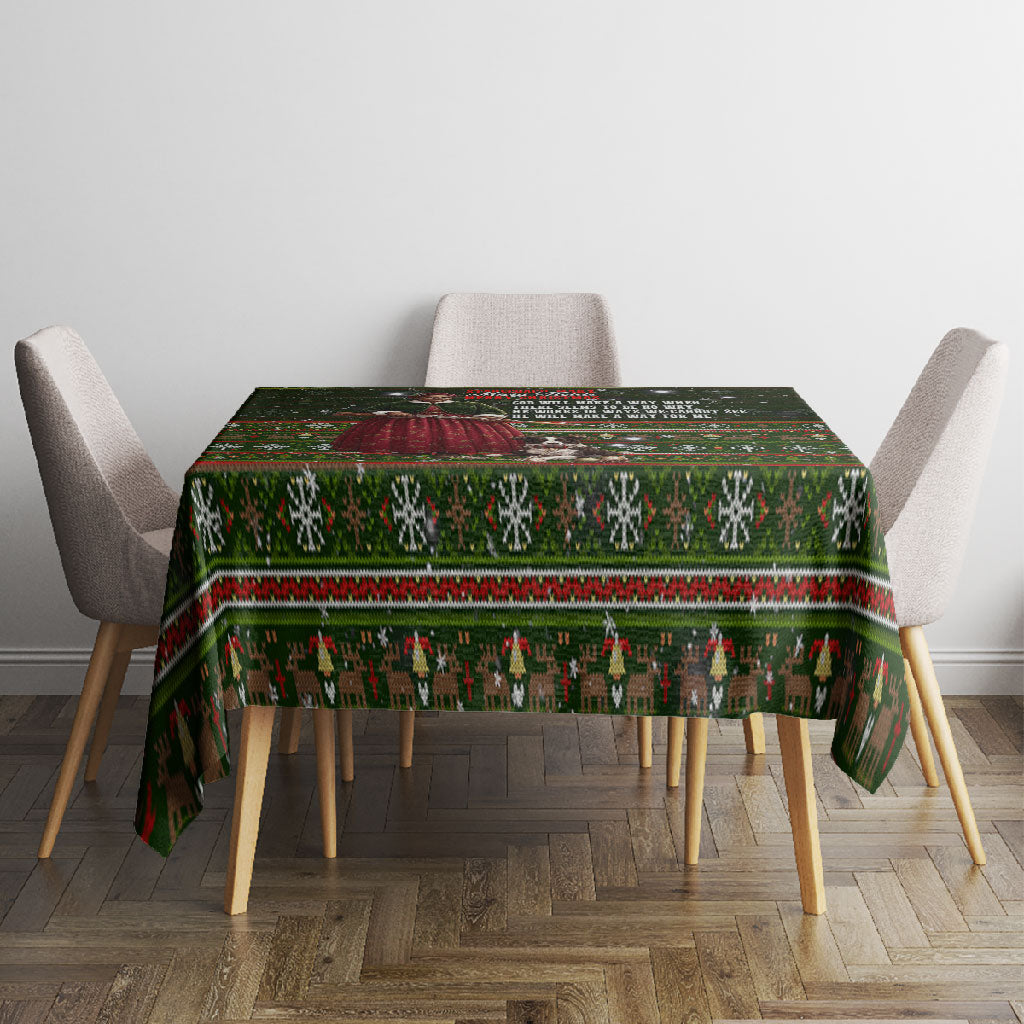 Stagecoach Mary Fields Christmas Tablecloth Old West Pioneer Vintage Holiday Art
