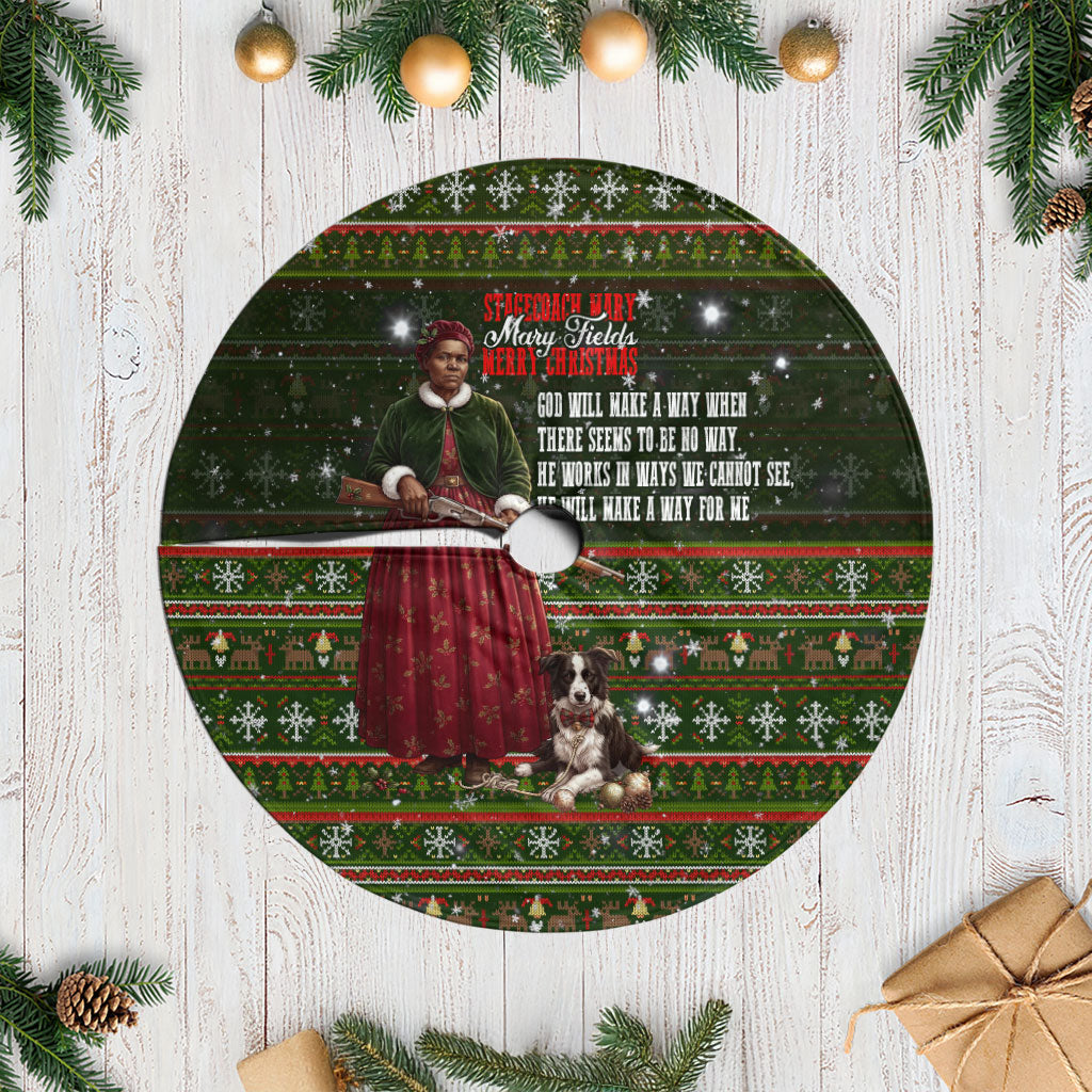 Stagecoach Mary Fields Christmas Tree Skirt Old West Pioneer Vintage Holiday Art
