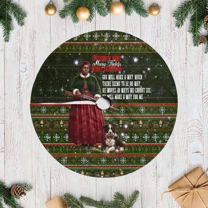 Stagecoach Mary Fields Christmas Tree Skirt Old West Pioneer Vintage Holiday Art