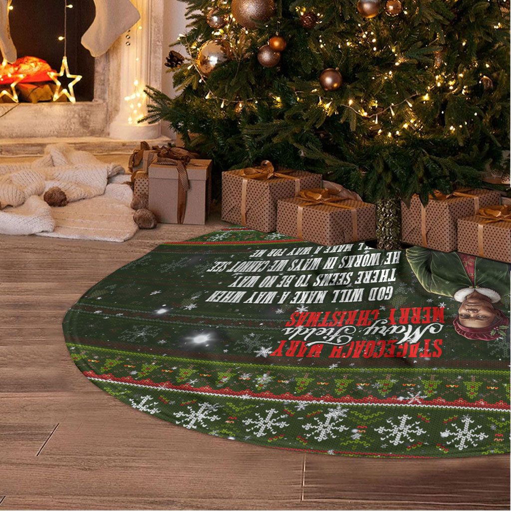 Stagecoach Mary Fields Christmas Tree Skirt Old West Pioneer Vintage Holiday Art