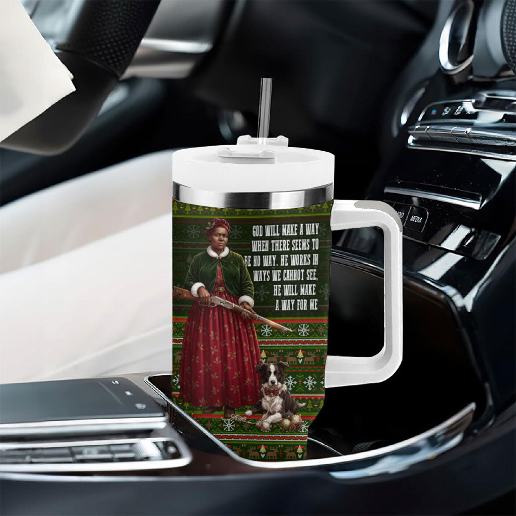 Stagecoach Mary Fields Christmas Tumbler With Handle Old West Pioneer Vintage Holiday Art