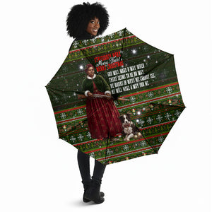 Stagecoach Mary Fields Christmas Umbrella Old West Pioneer Vintage Holiday Art