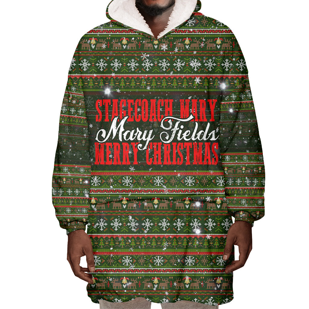 Stagecoach Mary Fields Christmas Wearable Blanket Hoodie Old West Pioneer Vintage Holiday Art