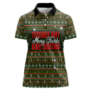 Stagecoach Mary Fields Christmas Women Polo Shirt Old West Pioneer Vintage Holiday Art