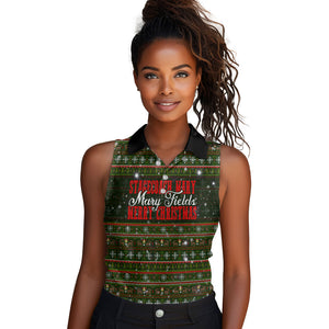 Stagecoach Mary Fields Christmas Women Sleeveless Polo Shirt Old West Pioneer Vintage Holiday Art