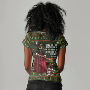 Stagecoach Mary Fields Christmas Women V-Neck T-Shirt Old West Pioneer Vintage Holiday Art