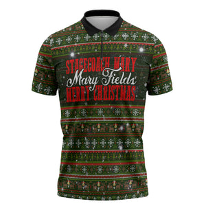 Stagecoach Mary Fields Christmas Zipper Polo Shirt Old West Pioneer Vintage Holiday Art