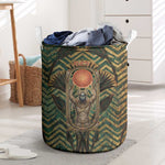 Khepri Laundry Basket Ancient Egyptian Chevron, Scarab Ankh and Winged Khepri Guardian Motif - African Pride
