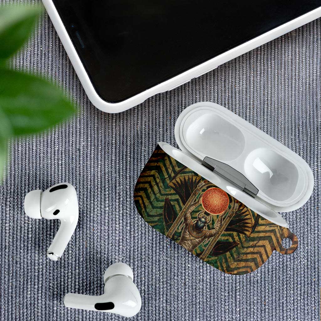 Khepri AirPods Case Ancient Egyptian Chevron, Scarab Ankh and Winged Khepri Guardian Motif - African Pride