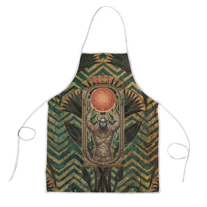 Khepri Apron Ancient Egyptian Chevron, Scarab Ankh and Winged Khepri Guardian Motif - African Pride