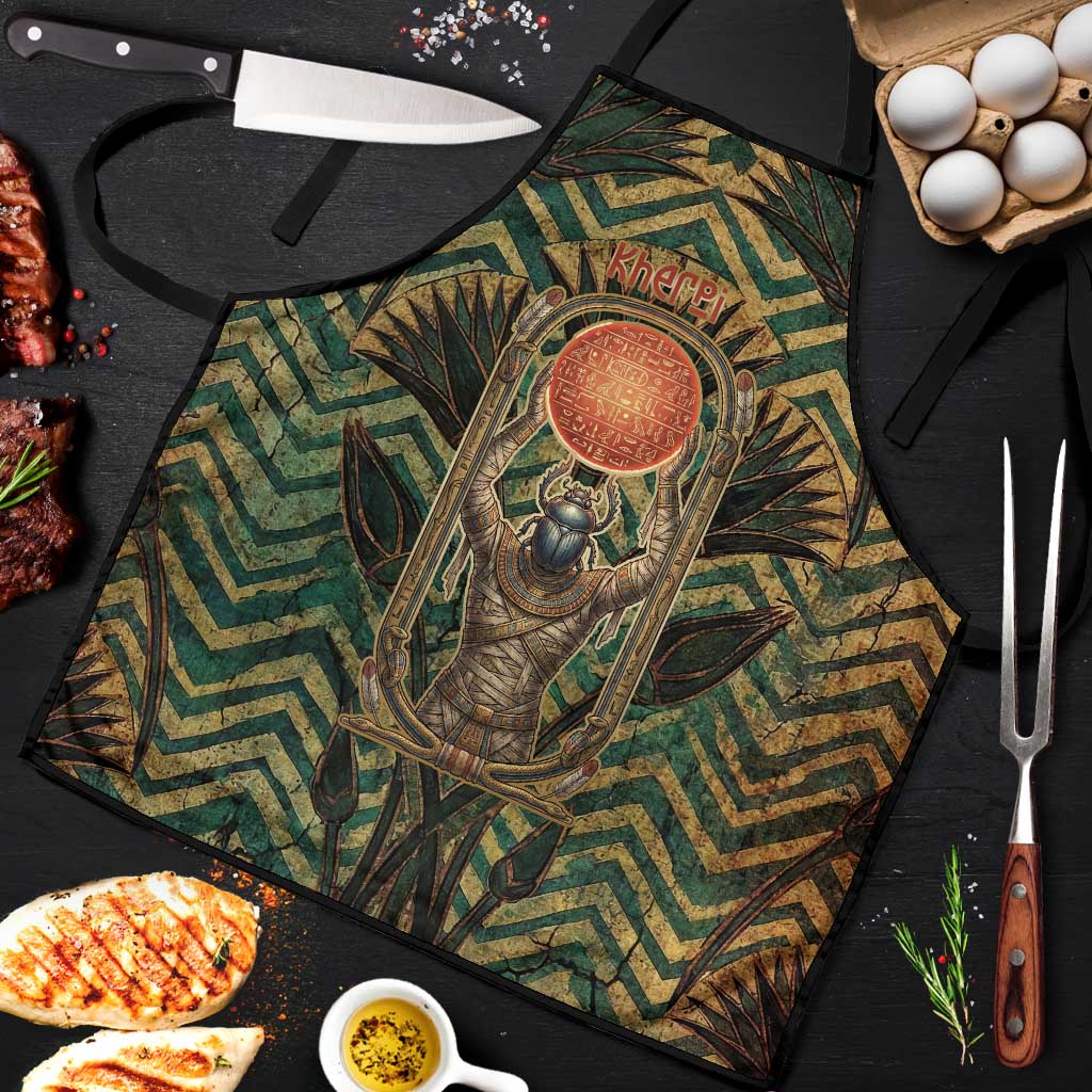 Khepri Apron Ancient Egyptian Chevron, Scarab Ankh and Winged Khepri Guardian Motif - African Pride