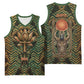 Khepri Basketball Jersey Ancient Egyptian Chevron, Scarab Ankh and Winged Khepri Guardian Motif - African Pride