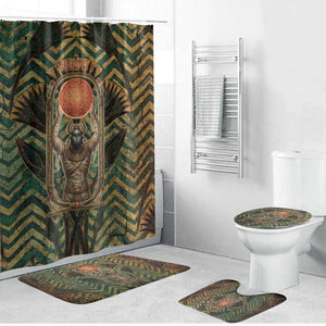 Khepri Bathroom Set Ancient Egyptian Chevron, Scarab Ankh and Winged Khepri Guardian Motif - African Pride