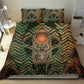 Khepri Bedding Set Ancient Egyptian Chevron, Scarab Ankh and Winged Khepri Guardian Motif - African Pride