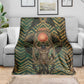 Khepri Blanket Ancient Egyptian Chevron, Scarab Ankh and Winged Khepri Guardian Motif - African Pride