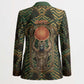 Khepri Blazer Ancient Egyptian Chevron, Scarab Ankh and Winged Khepri Guardian Motif - African Pride