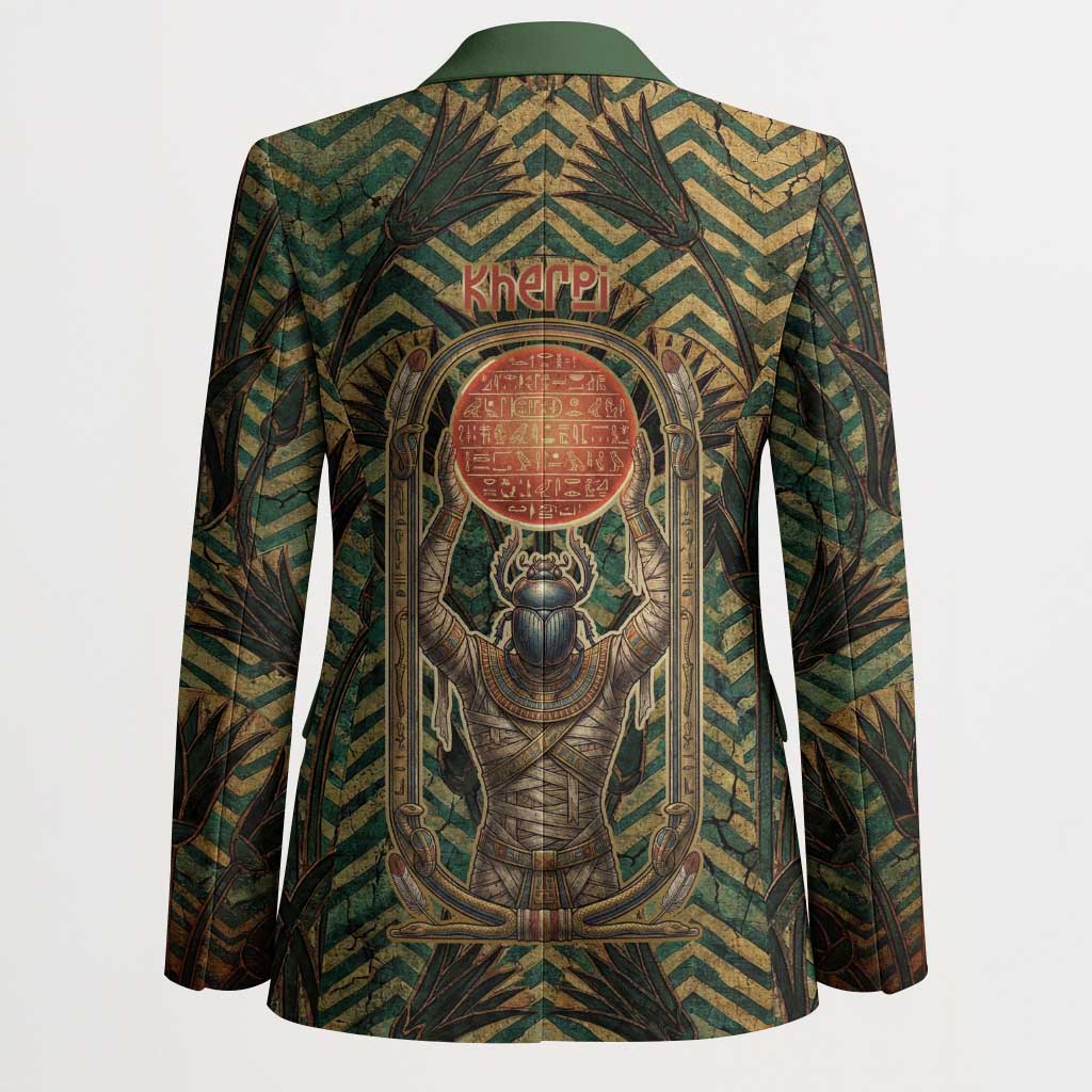 Khepri Blazer Ancient Egyptian Chevron, Scarab Ankh and Winged Khepri Guardian Motif - African Pride
