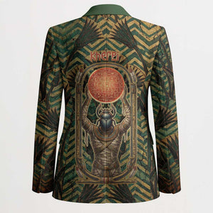 Khepri Blazer Ancient Egyptian Chevron, Scarab Ankh and Winged Khepri Guardian Motif - African Pride