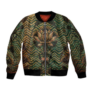 Khepri Bomber Jacket Ancient Egyptian Chevron, Scarab Ankh and Winged Khepri Guardian Motif - African Pride
