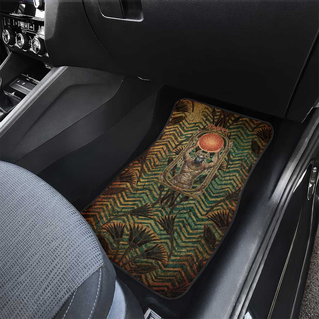 Khepri Car Mats Ancient Egyptian Chevron, Scarab Ankh and Winged Khepri Guardian Motif - African Pride