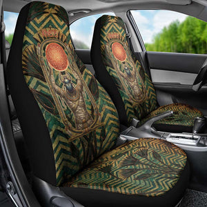 Khepri Car Seat Cover Ancient Egyptian Chevron, Scarab Ankh and Winged Khepri Guardian Motif - African Pride