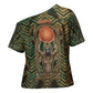 Khepri Cross Shoulder Shirt Ancient Egyptian Chevron, Scarab Ankh and Winged Khepri Guardian Motif - African Pride