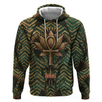 Khepri Hoodie Ancient Egyptian Chevron, Scarab Ankh and Winged Khepri Guardian Motif - African Pride