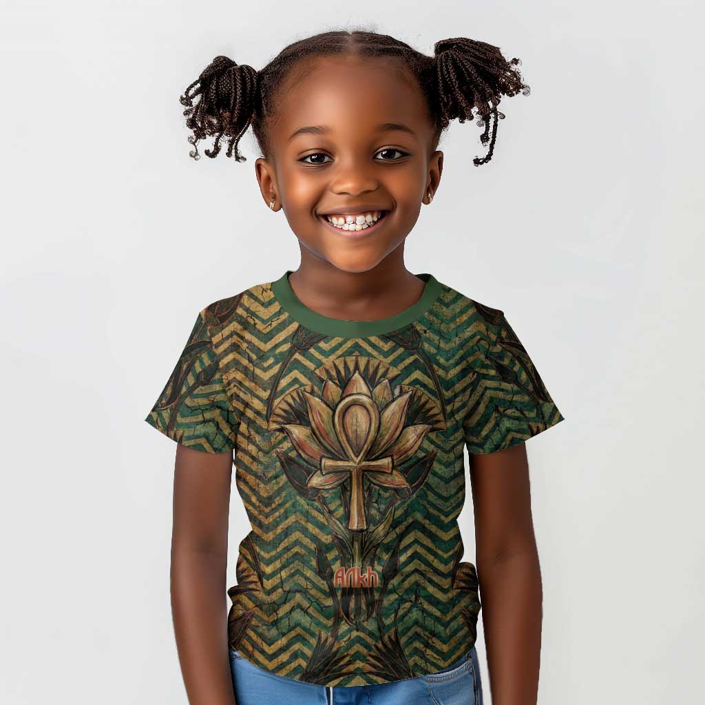Khepri Kid T shirt Ancient Egyptian Chevron, Scarab Ankh and Winged Khepri Guardian Motif - African Pride