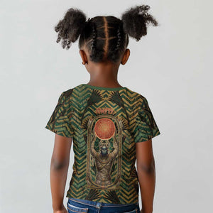 Khepri Kid T shirt Ancient Egyptian Chevron, Scarab Ankh and Winged Khepri Guardian Motif - African Pride