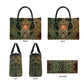 Khepri Leather Bag Ancient Egyptian Chevron, Scarab Ankh and Winged Khepri Guardian Motif - African Pride