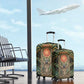 Khepri Luggage Cover Ancient Egyptian Chevron, Scarab Ankh and Winged Khepri Guardian Motif - African Pride