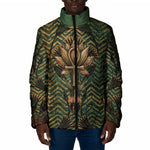 Khepri Padded Jacket Ancient Egyptian Chevron, Scarab Ankh and Winged Khepri Guardian Motif - African Pride