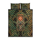 Khepri Quilt Bed Set Ancient Egyptian Chevron, Scarab Ankh and Winged Khepri Guardian Motif - African Pride