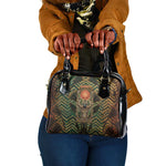 Khepri Shoulder Handbag Ancient Egyptian Chevron, Scarab Ankh and Winged Khepri Guardian Motif - African Pride