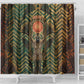 Khepri Shower Curtain Ancient Egyptian Chevron, Scarab Ankh and Winged Khepri Guardian Motif - African Pride