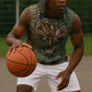 Khepri Sleeveless Hoodie Ancient Egyptian Chevron, Scarab Ankh and Winged Khepri Guardian Motif - African Pride
