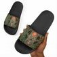 Khepri Slide Sandals Ancient Egyptian Chevron, Scarab Ankh and Winged Khepri Guardian Motif - African Pride
