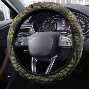 Khepri Steering Wheel Cover Ancient Egyptian Chevron, Scarab Ankh and Winged Khepri Guardian Motif - African Pride
