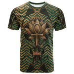 Khepri T shirt Ancient Egyptian Chevron, Scarab Ankh and Winged Khepri Guardian Motif - African Pride