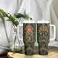 Khepri Tumbler With Handle Ancient Egyptian Chevron, Scarab Ankh and Winged Khepri Guardian Motif - African Pride