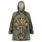 Khepri Wearable Blanket Hoodie Ancient Egyptian Chevron, Scarab Ankh and Winged Khepri Guardian Motif - African Pride