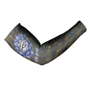 Khepri Ancient Egyptian Arm Sleeves Dark Hieroglyphic, Blue Lotus Eye Symbol, and Winged Scarab Resurrection - African Pride
