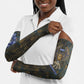 Khepri Ancient Egyptian Arm Sleeves Dark Hieroglyphic, Blue Lotus Eye Symbol, and Winged Scarab Resurrection - African Pride