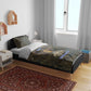 Khepri Ancient Egyptian Bedding Set Dark Hieroglyphic, Blue Lotus Eye Symbol, and Winged Scarab Resurrection - African Pride