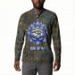 Khepri Ancient Egyptian Button Sweatshirt Dark Hieroglyphic, Blue Lotus Eye Symbol, and Winged Scarab Resurrection